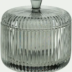 Boite déco en verre D10cm - gris