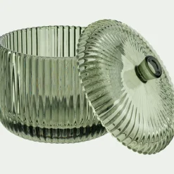 Boite déco en verre D10cm - vert