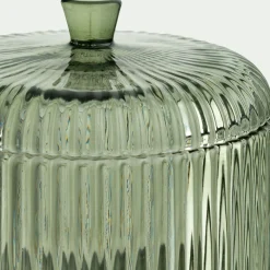 Boite déco en verre D10cm - vert