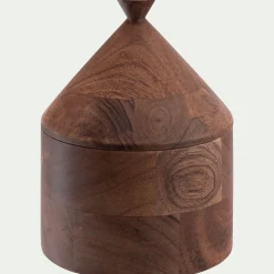 Boite décorative en bois d'acacia D12xH16cm - naturel