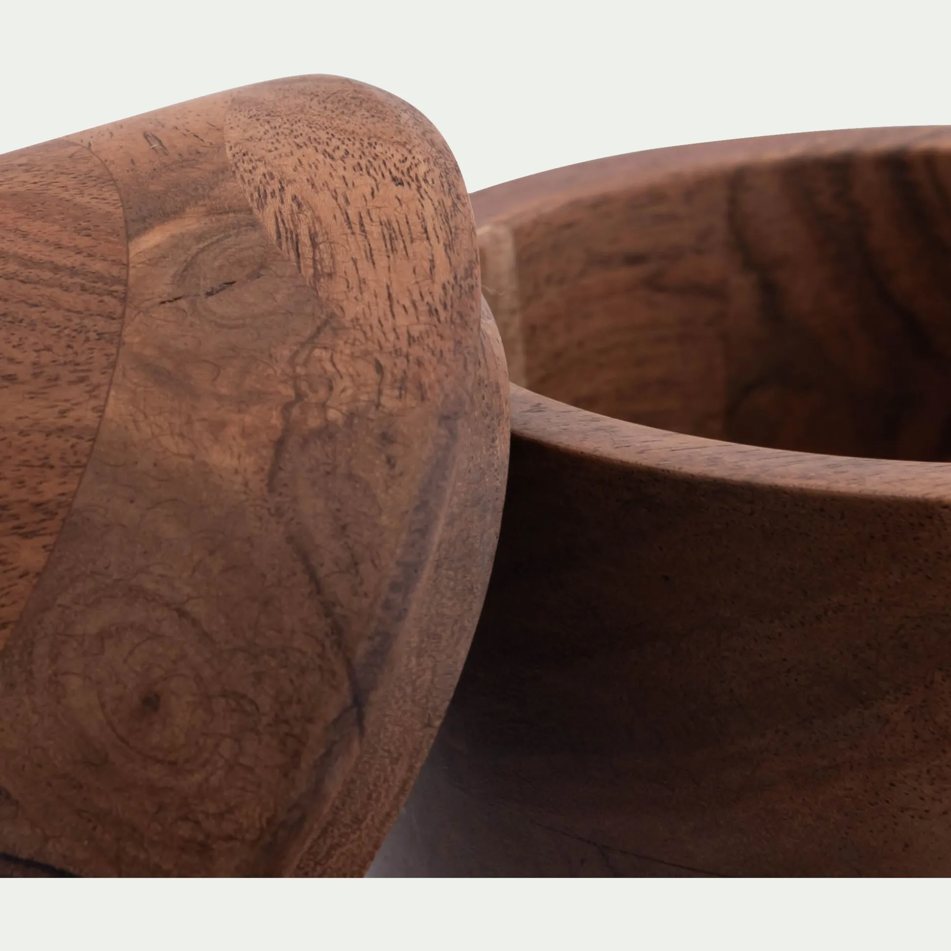 Boite décorative en bois d'acacia D12xH16cm - naturel