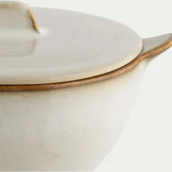Bol avec couvercle en grès D16,5cm - beige alpilles