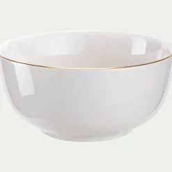 Bol avec liseré en porcelaine D13,5cm - blanc