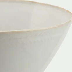 Bol en grès avec liseré beige D15,7cm - blanc ventoux