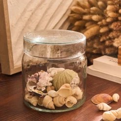 Boîte déco avec couvercle en verre D11cm - transparent