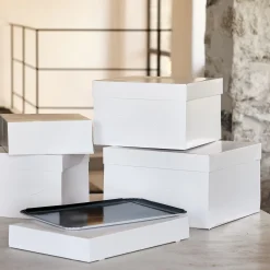 Boîte pâtissière L26xl26xH10cm - blanc