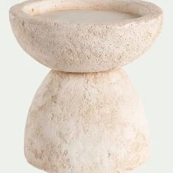 Bougeoir en ciment H15xD15,3cm - beige