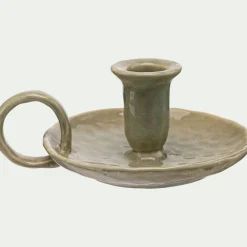Bougeoir en céramique D15,5xH6,5cm - vert