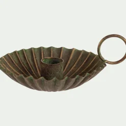 Bougeoir plat en fer H5,5cm - doré