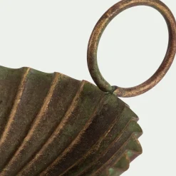 Bougeoir plat en fer H5,5cm - doré