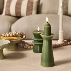 Bougie à LED D6,9xH23,4cm - vert