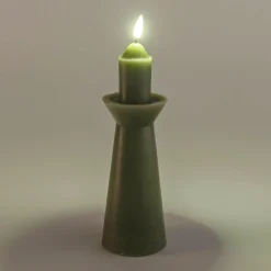 Bougie à LED D6,9xH23,4cm - vert