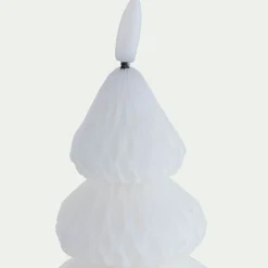 Bougie à LED forme sapin H13,5cm - blanc