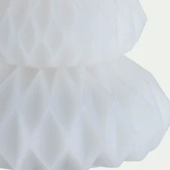 Bougie à LED forme sapin H13,5cm - blanc