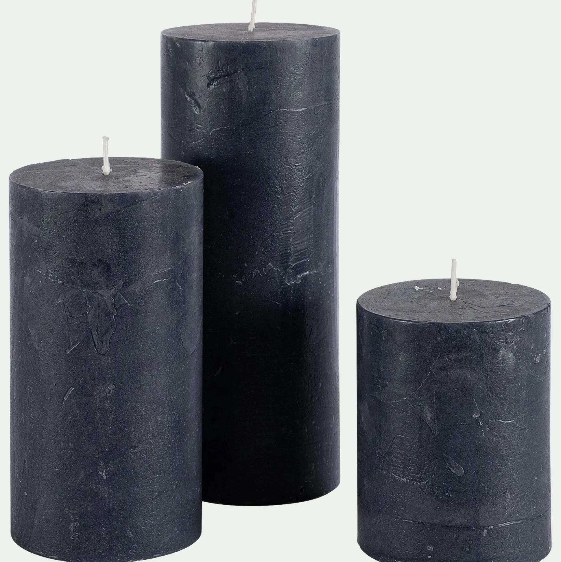 Bougie cylindrique - bleu H10cm