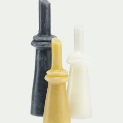 Bougie déco contemporaine H26cm - beige