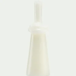 Bougie déco contemporaine H28,5cm - blanc
