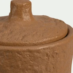 Bougie déco en grès H11cm - terracotta