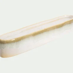 Bougie en céramique ovale - beige