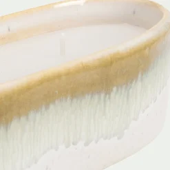 Bougie en céramique ovale - beige