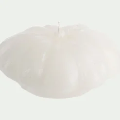 Bougie fleur D14,5cm - blanc