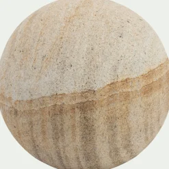 Boule déco en grès D15cm - beige