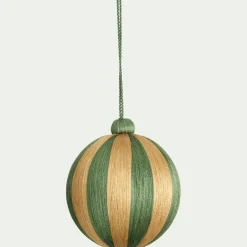 Boule de Noël à rayures tissées D10cm - vert