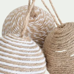 Boule de Noël D8cm - naturel (modèle aléatoire)