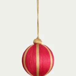 Boule de Noël en tissu D8cm - rouge