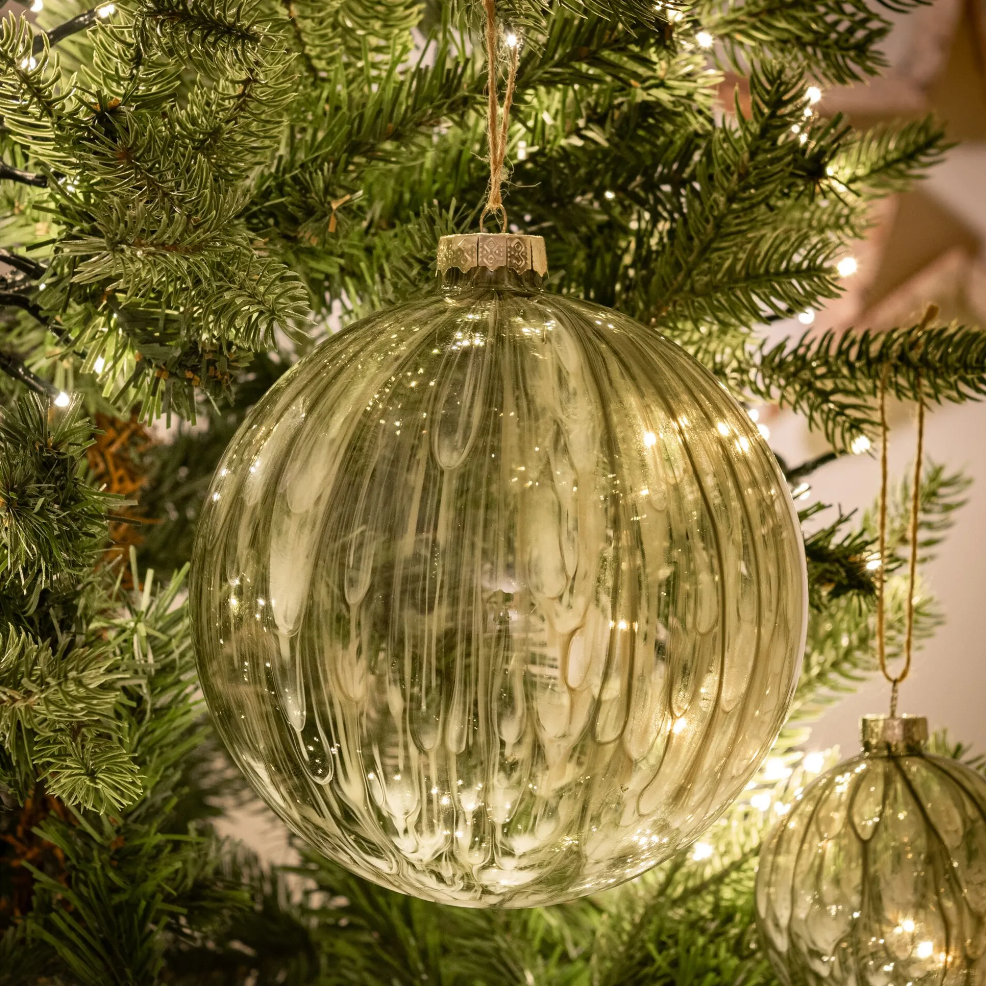 Boule de Noël en verre D15cm - vert