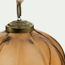 Boule de Noël en verre D9cm - orange