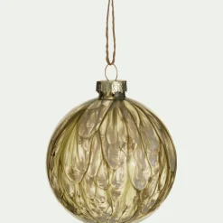 Boule de Noël en verre D8cm - vert