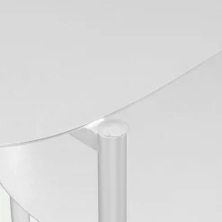 Bout de canapé double plateau en métal - blanc H50cm