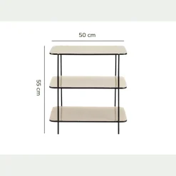 Bout de canapé en acier L30xH55cm - blanc écru