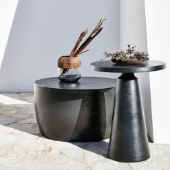 Bout de canapé en aluminium - noir D51xH60cm