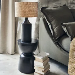 Bout de canapé en aluminium - noir D30xH45cm