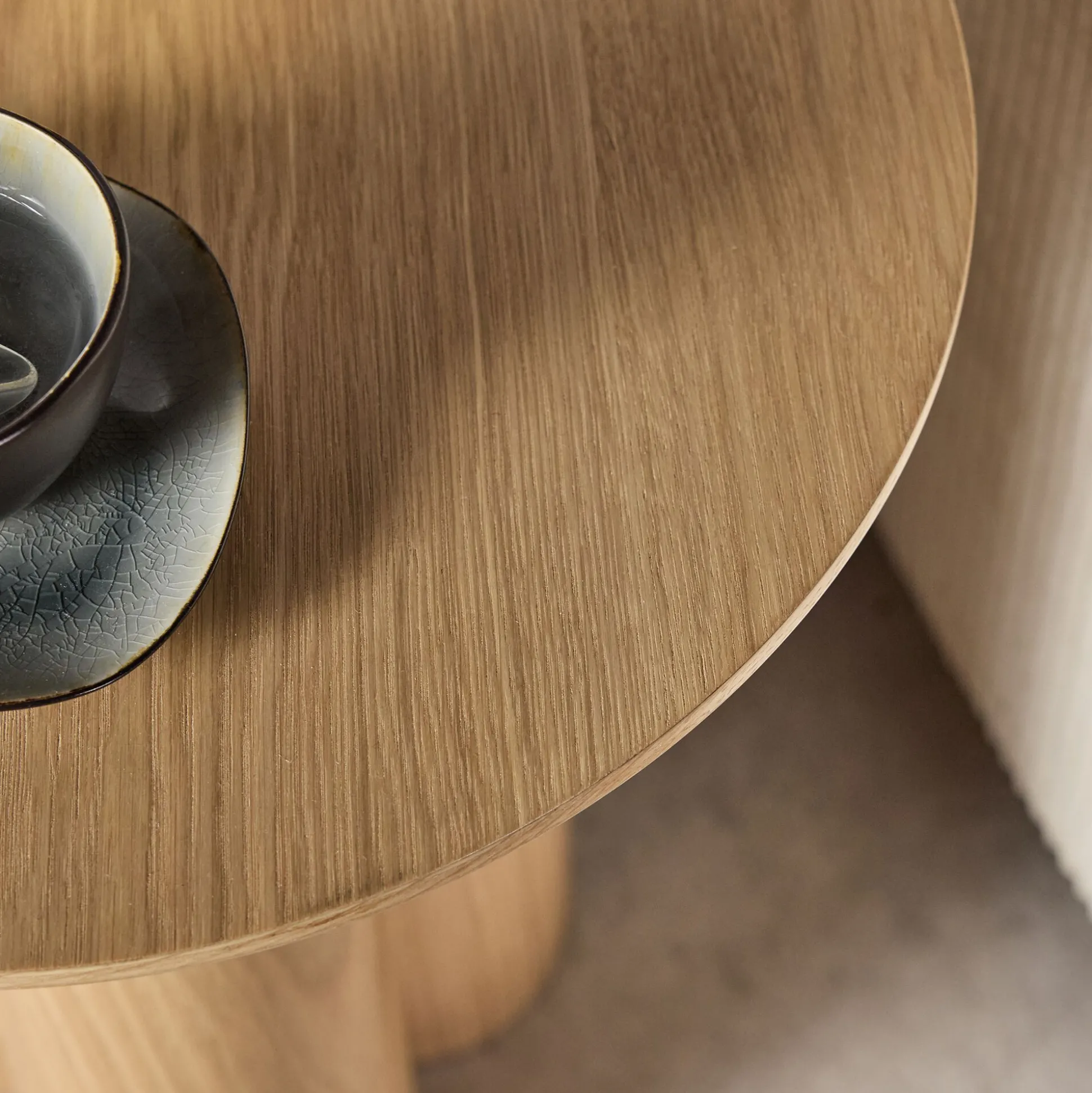 Bout de canapé rond en bois D45xH50cm - naturel