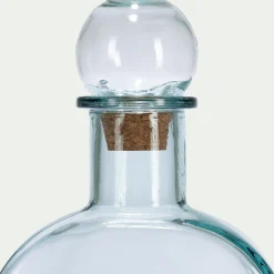 Bouteille décorative en verre recyclé H45cm - transparent