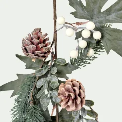 Branchage de Noël artificiel de sapin et de baies H60cm - vert