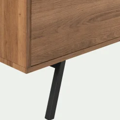 Buffet 2 portes en bois L140cm - bois foncé