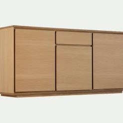 Buffet bas en bois 3 portes 1 tiroir - naturel