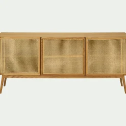 Buffet cannage 3 portes en bois - bois clair