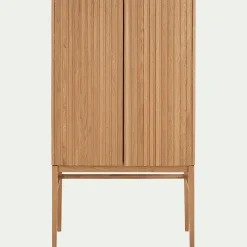 Buffet haut plaqué chêne H155cm - bois clair