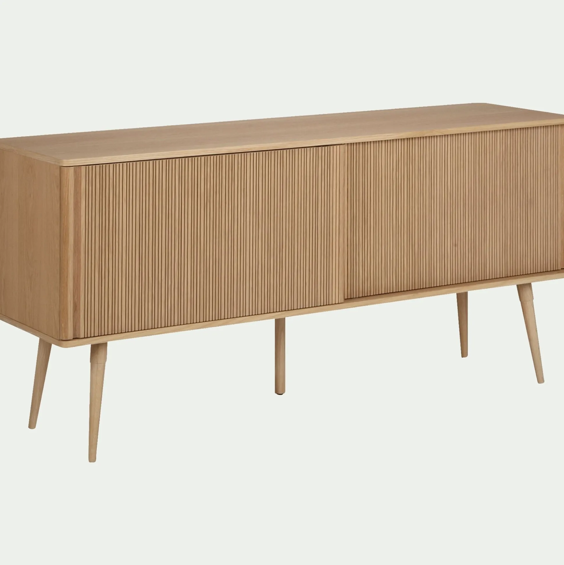 Buffet plaqué chêne avec portes coulissantes - bois clair