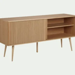 Buffet plaqué chêne avec portes coulissantes - bois clair