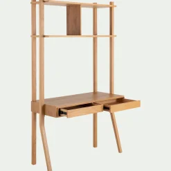 Bureau avec rangements en chêne massif L118xl50xH192cm - bois clair