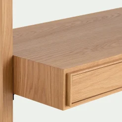 Bureau avec rangements en chêne massif L118xl50xH192cm - bois clair