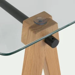 Bureau en bois et verre trempé - transparent