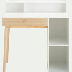 Bureau enfant avec rangement en bois - blanc