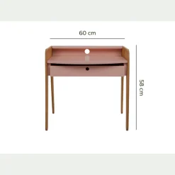 Bureau enfant en acacia - rose